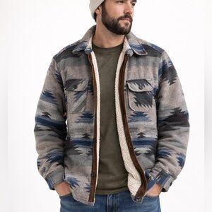 Jachs New York Sherpa Shacket Men’s Medium Southwestern Aztec Jacket